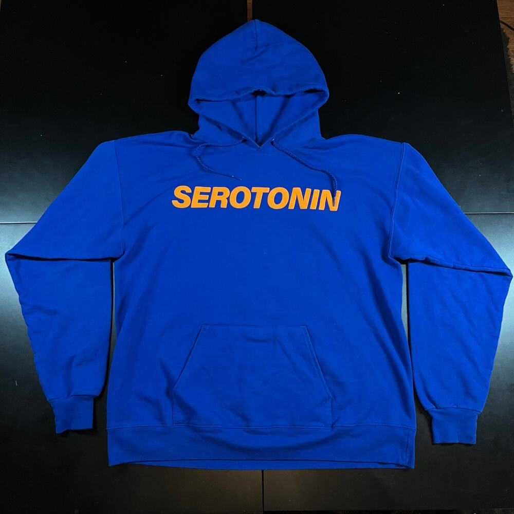 Serotonin Supply You’re Good For My Mental Health Blue Pullover Hoodie Men Sz L